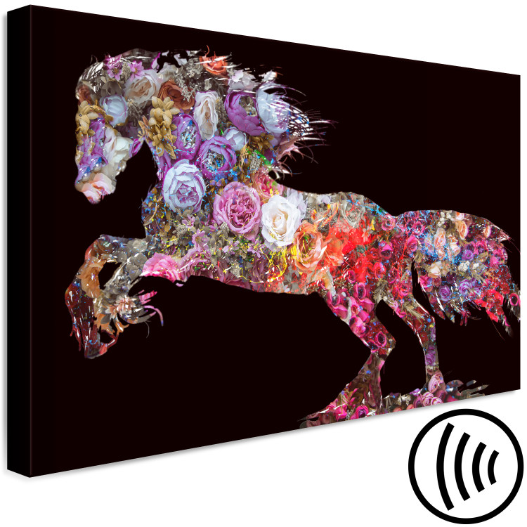 Canvas Print Flower craze - Abstraction with a horse-shaped floral motif 135230 additionalImage 6