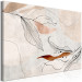 Canvas Delicate nature - Abstraction with a floral motif in black and beige 135530 additionalThumb 2