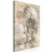 Canvas Art Print Still life vintage - delicate flowers on a gray background 135930 additionalThumb 2