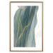 Poster Turquoise Wave - elegant abstraction in bottle green color 137230 additionalThumb 17