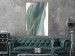 Poster Turquoise Wave - elegant abstraction in bottle green color 137230 additionalThumb 9