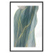 Poster Turquoise Wave - elegant abstraction in bottle green color 137230 additionalThumb 2