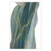 Poster Turquoise Wave - elegant abstraction in bottle green color 137230