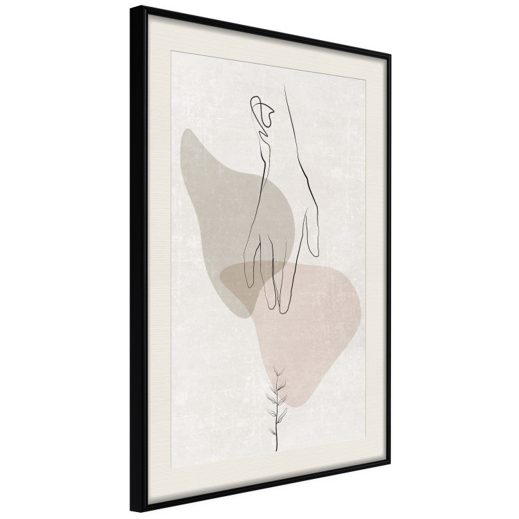 Poster Gentle Touch - minimalist abstraction with a hand against beige background 137530 additionalImage 8