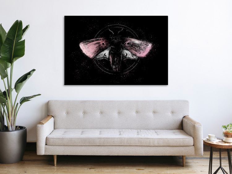 Canvas Print Night Moth (1-piece) Wide - second variant - pink wings 142530 additionalImage 3