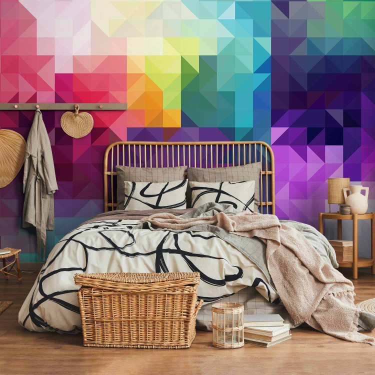 Wall Mural Symmetrical triangles - abstract colourful geometric composition 142630 additionalImage 2