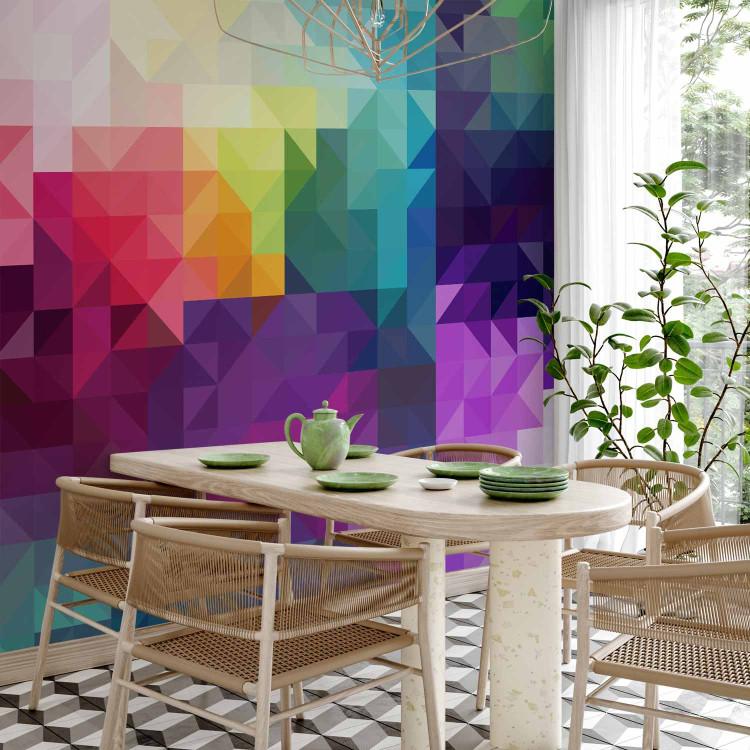 Wall Mural Symmetrical triangles - abstract colourful geometric composition 142630 additionalImage 7