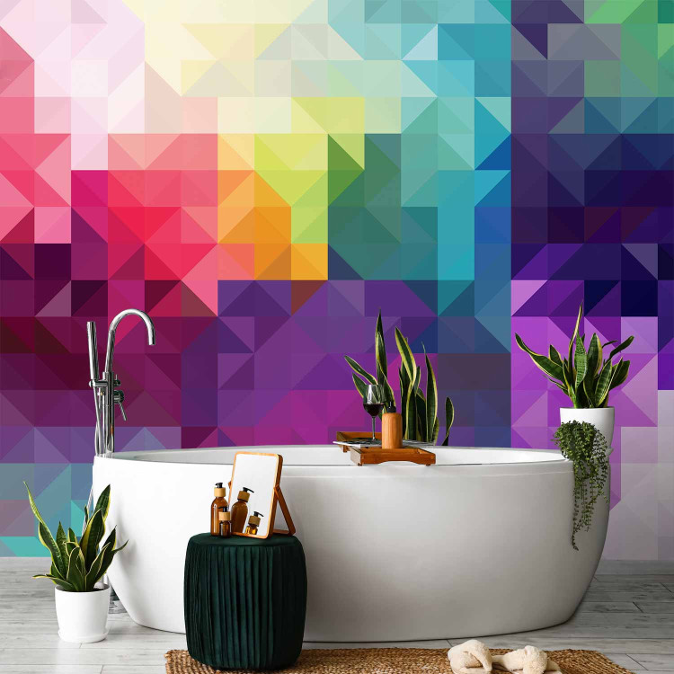 Wall Mural Symmetrical triangles - abstract colourful geometric composition 142630 additionalImage 8