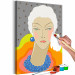 Paint by number Extravagant Woman - Portrait of an Elegant Person, White Hair, Colorful Collar 144130 additionalThumb 5