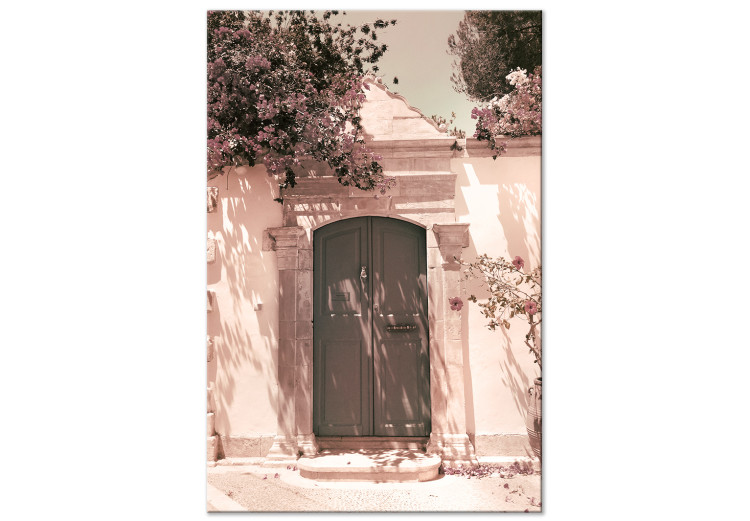 Canvas Print Mediterranean Architecture (1-piece) - landscape with a green gate 145230