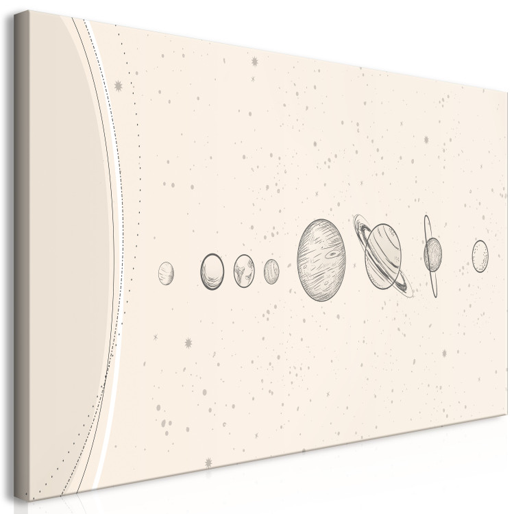 Large canvas print Solar System - Minimalistic Planets in Lineart Style 146330 additionalImage 3