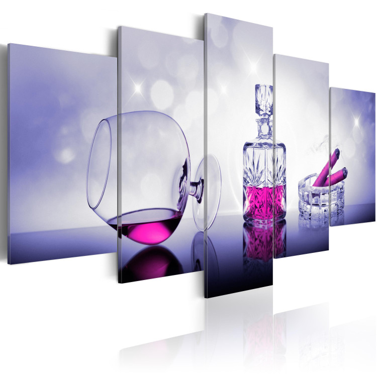 Canvas Print Purple Spirits (5-piece) - alcohol in a vintage decanter 149130 additionalImage 2