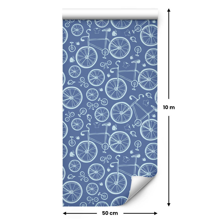Modern Wallpaper Biker Pattern - Bicycles, Caps, T-Shirts and Apples 149930 additionalImage 7
