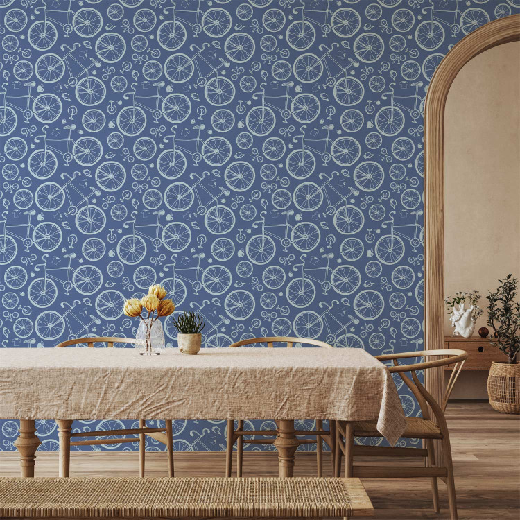 Modern Wallpaper Biker Pattern - Bicycles, Caps, T-Shirts and Apples 149930 additionalImage 8