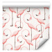 Modern Wallpaper Pink Pattern - Rows of Pink Flamingos With Eyes Closed 150030 additionalThumb 6