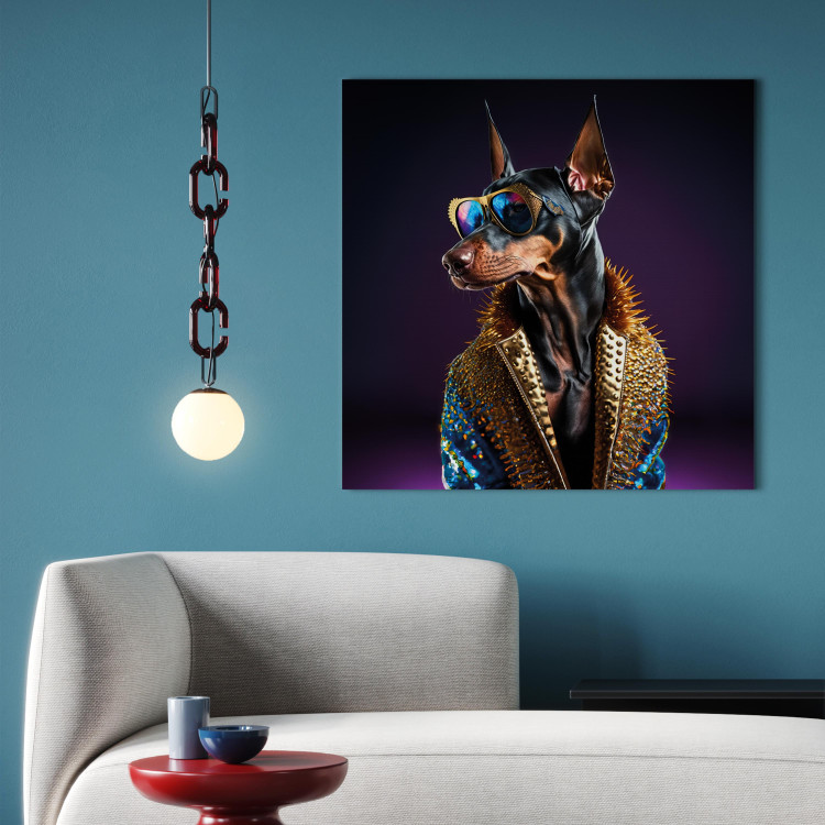 Canvas AI Doberman Dog - Animal Fantasy Portrait With Stylish Glasses - Square 150130 additionalImage 11