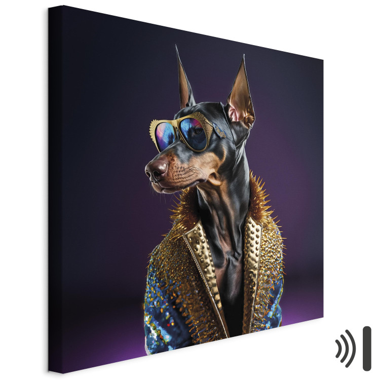 Canvas AI Doberman Dog - Animal Fantasy Portrait With Stylish Glasses - Square 150130 additionalImage 8