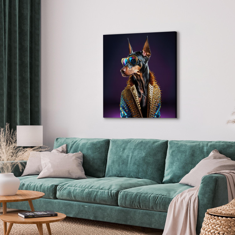 Canvas AI Doberman Dog - Animal Fantasy Portrait With Stylish Glasses - Square 150130 additionalImage 10
