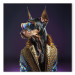 Canvas AI Doberman Dog - Animal Fantasy Portrait With Stylish Glasses - Square 150130