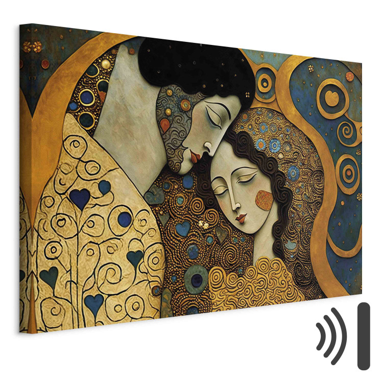 Canvas Print A Hugging Couple - A Mosaic Portrait Inspired by the Style of Gustav Klimt 151030 additionalImage 8