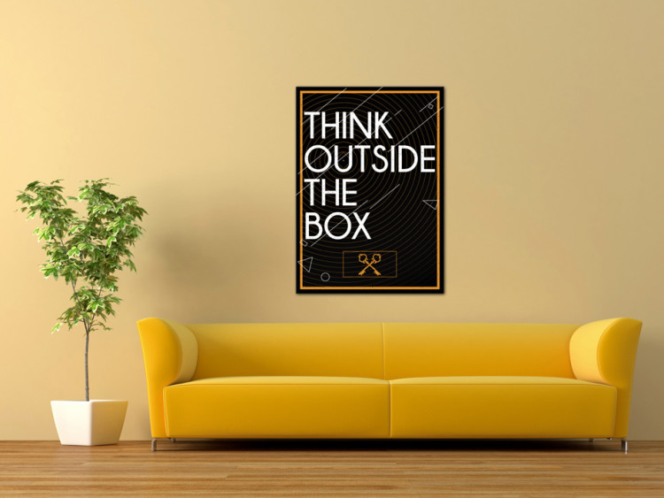 Canvas Print Think Outside the Box (1-part) - motivational quote in English 55230 additionalImage 3