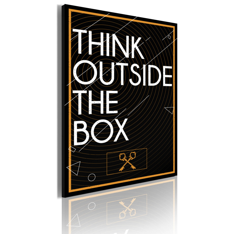 Canvas Print Think Outside the Box (1-part) - motivational quote in English 55230 additionalImage 2