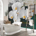Photo Wallpaper Orchid - Poet's Inspiration is a White Floral Motif with Inscriptions in the Background 60630 additionalThumb 8