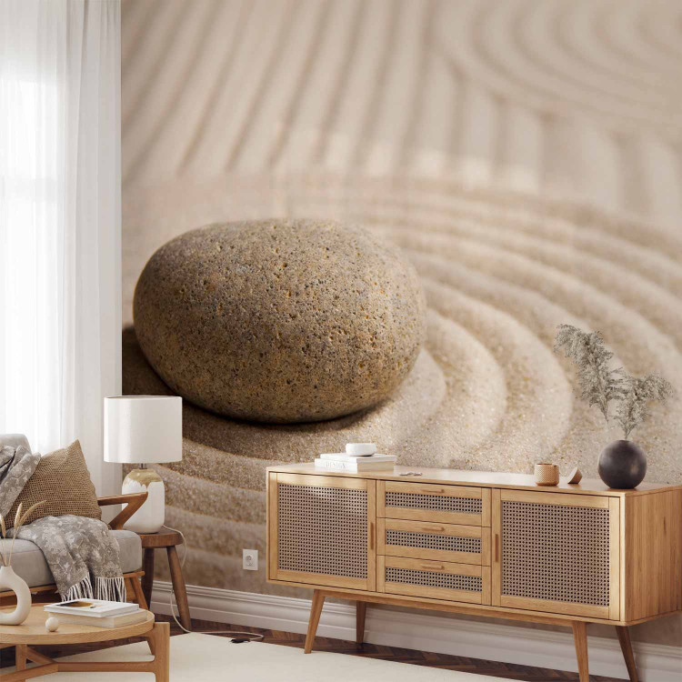 Wall Mural Asian Feng Shui Culture - Relaxing composition of Zen stones on sand 61430