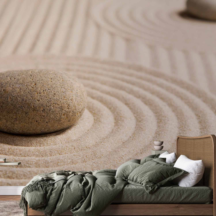 Wall Mural Asian Feng Shui Culture - Relaxing composition of Zen stones on sand 61430 additionalImage 2