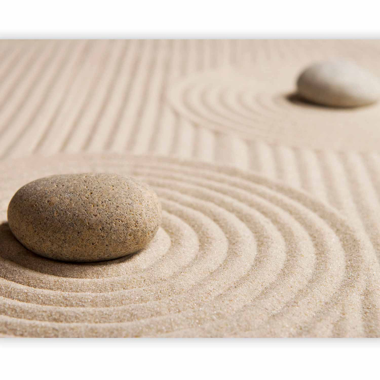 Wall Mural Asian Feng Shui Culture - Relaxing composition of Zen stones on sand 61430 additionalImage 1