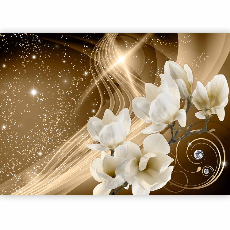 Wall Mural Golden milky way - orchids on a background with crystals and sparkle effect 62330 additionalImage 5