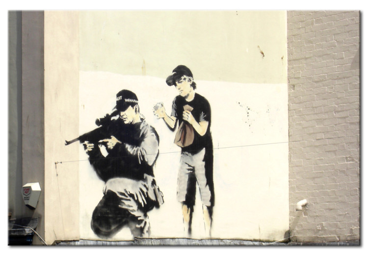 Canvas Art Print Sniper and Child by Banksy 68030