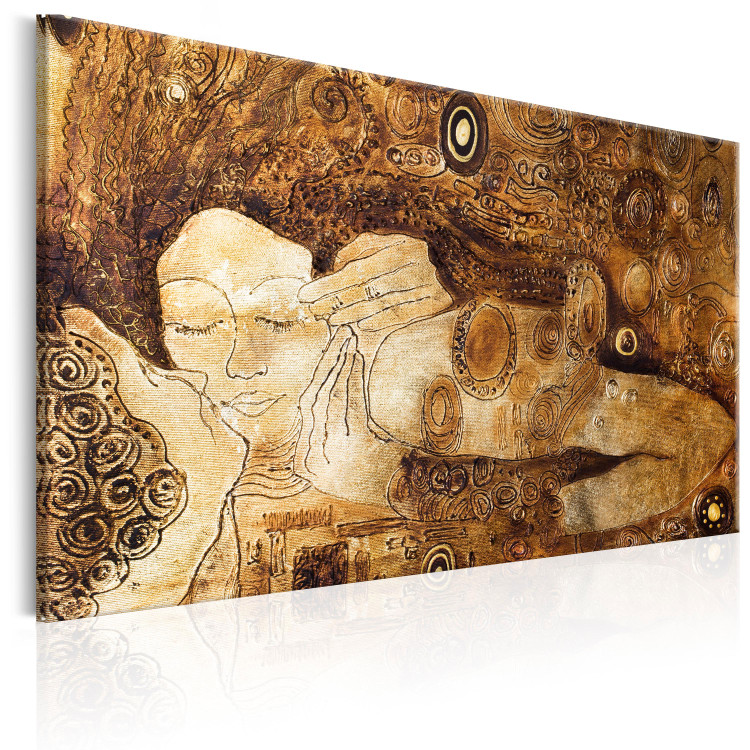 Canvas Golden Kiss (1-piece) - Couple in Love in Art Nouveau Style 93830 additionalImage 2