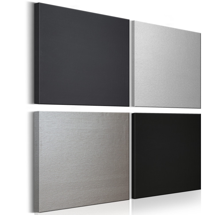 Canvas Dark Quartet (4-piece) - Gray Industrial-style Abstraction 93930 additionalImage 2