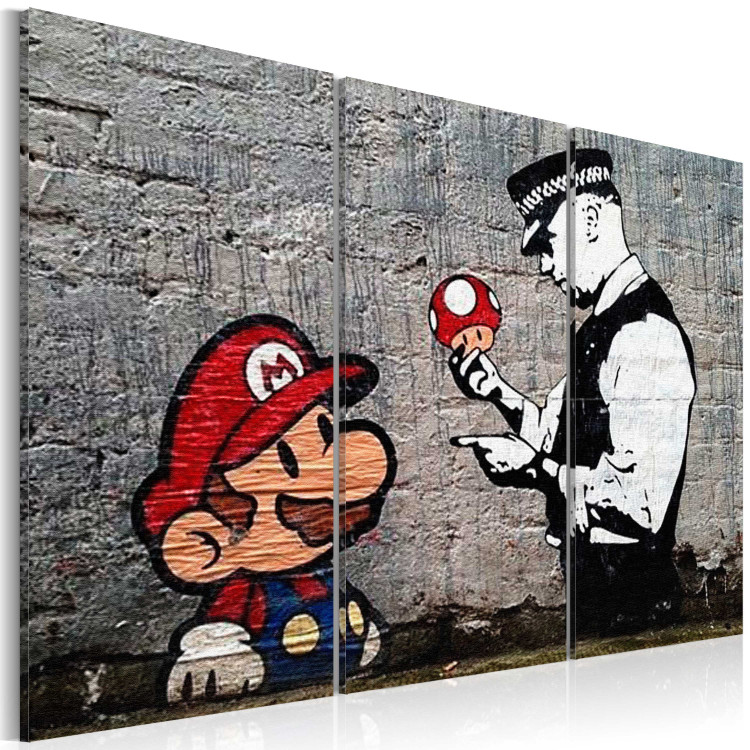 Canvas Print Super Mario Mushroom Cop by Banksy 94330 additionalImage 2
