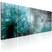 Canvas Print Icy Dandelion (5-piece) - Turquoise Flower with Etched Inscriptions 98630 additionalThumb 2