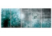 Canvas Print Icy Dandelion (5-piece) - Turquoise Flower with Etched Inscriptions 98630