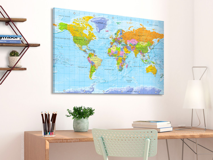 Canvas World Map: Orbis Terrarum (FR) (1-piece) - Map in French 106240 additionalImage 3