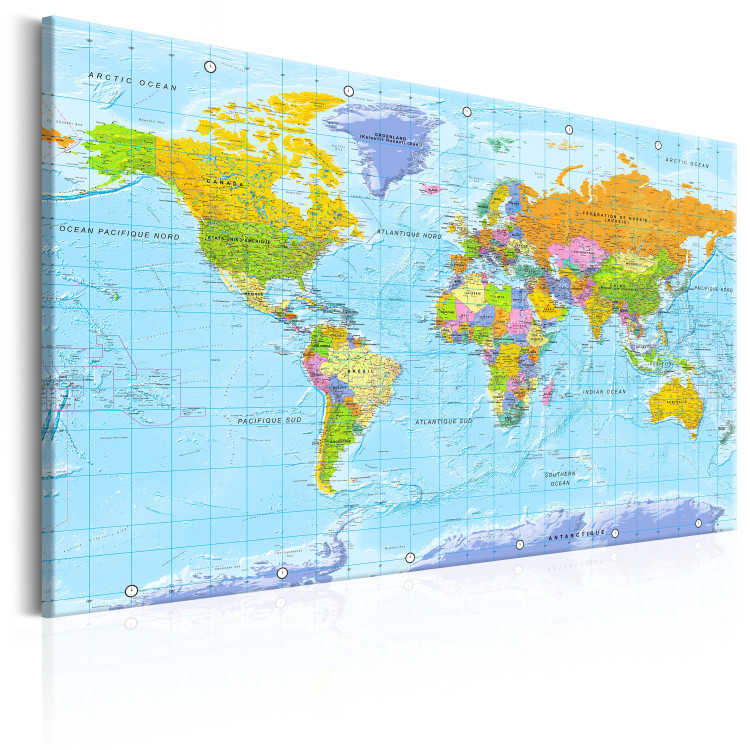 Canvas World Map: Orbis Terrarum (FR) (1-piece) - Map in French 106240 additionalImage 2