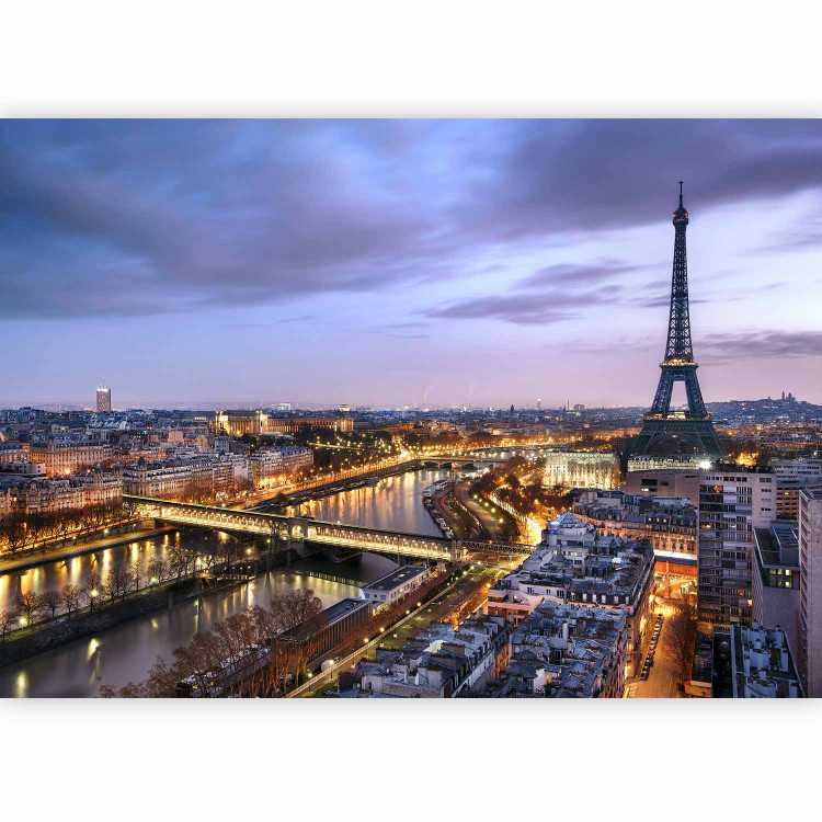 Photo Wallpaper Urban architecture of Paris - the French city by night with the Eiffel Tower 107240 additionalImage 5