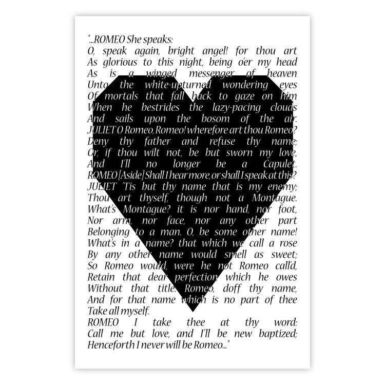Poster Romeo and Juliet - romantic composition with quotes from Shakespeare's work 114740