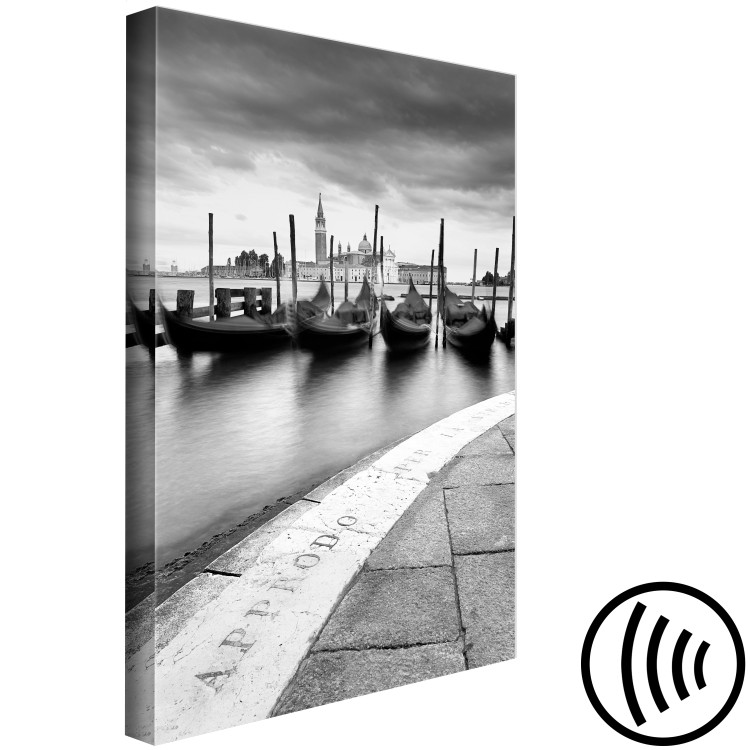 Canvas Art Print City by the Water (1-part) - Boats in Black and White Photograph 115140 additionalImage 6