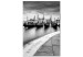 Canvas Art Print City by the Water (1-part) - Boats in Black and White Photograph 115140