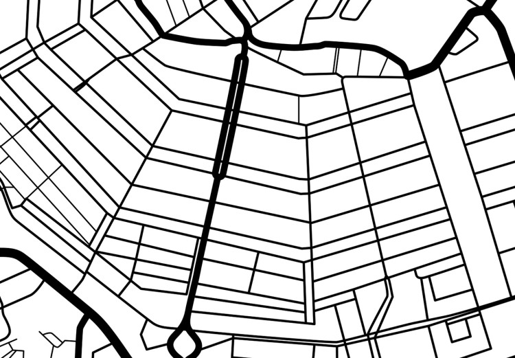 Canvas Amsterdam streets - black and white linear map of a Dutch city 116340 additionalImage 5