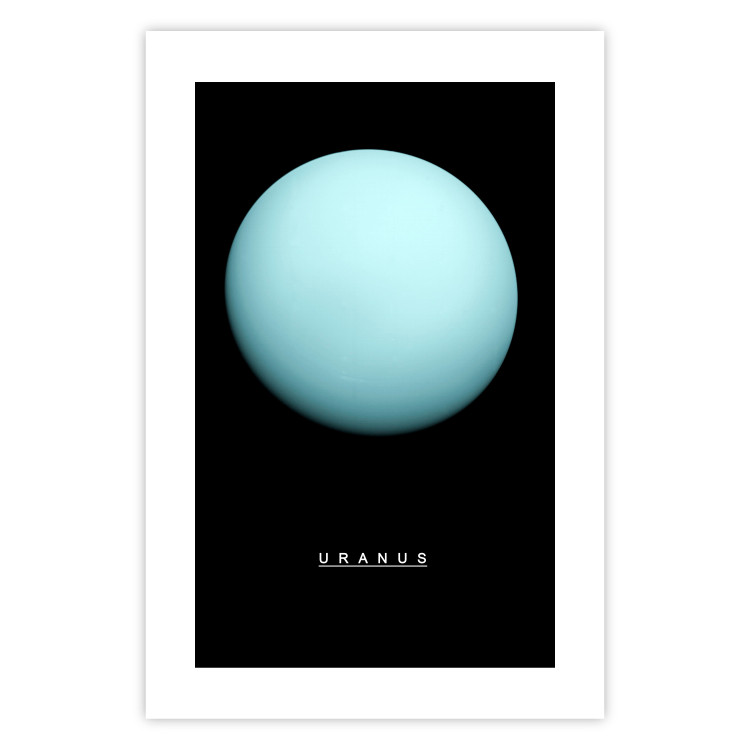 Poster Uranus - blue planet and English text against a dark space backdrop 116740 additionalImage 19