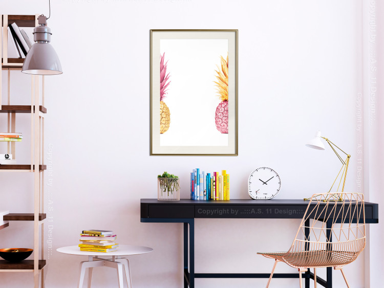 Poster Contrasts - composition with colorful tropical fruits and white background 116940 additionalImage 22