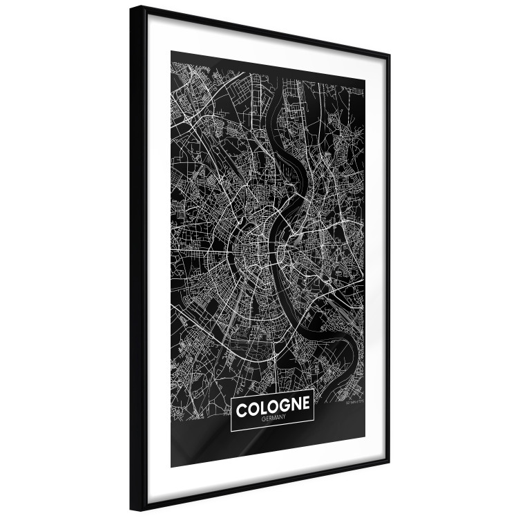 Wall Poster Dark Map of Cologne - black and white composition with English inscriptions 118140 additionalImage 13