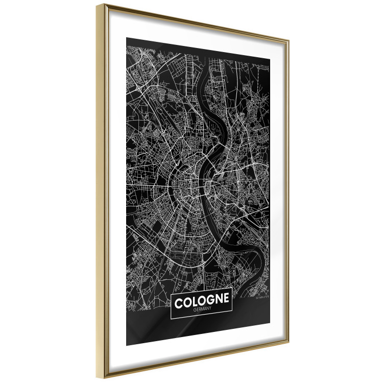 Wall Poster Dark Map of Cologne - black and white composition with English inscriptions 118140 additionalImage 10