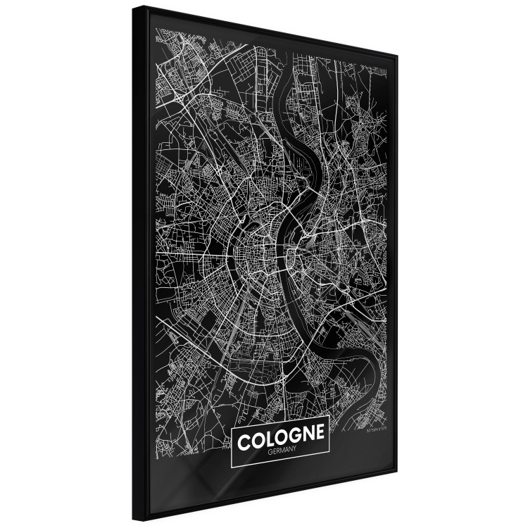 Wall Poster Dark Map of Cologne - black and white composition with English inscriptions 118140 additionalImage 11