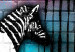 Canvas Zebra washing - street art graphics on an abstract, colorful brick 118540 additionalThumb 4